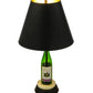 Meyda Lighting Personalized 26" Black Powdercoat Wine Bottle Table Lamp With Black and Gold Shade