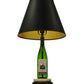 Meyda Lighting Personalized 26" Black Powdercoat Wine Bottle Table Lamp With Black and Gold Shade