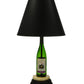 Meyda Lighting Personalized 26" Black Powdercoat Wine Bottle Table Lamp With Black and Gold Shade