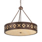 Meyda Lighting Personalized 30" 6-Light Mahogany Bronze Hamilton Pendant Light With Beige Sahara Taupe Idalight Shade