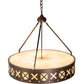 Meyda Lighting Personalized 30" 6-Light Mahogany Bronze Hamilton Pendant Light With Beige Sahara Taupe Idalight Shade