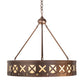 Meyda Lighting Personalized 30" 6-Light Mahogany Bronze Hamilton Pendant Light With Beige Sahara Taupe Idalight Shade