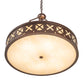 Meyda Lighting Personalized 30" 6-Light Mahogany Bronze Hamilton Pendant Light With Beige Sahara Taupe Idalight Shade