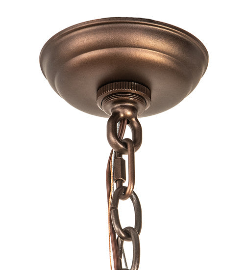 Meyda Lighting Personalized 30" 6-Light Mahogany Bronze Hamilton Pendant Light With Beige Sahara Taupe Idalight Shade