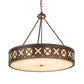 Meyda Lighting Personalized 30" 6-Light Mahogany Bronze Hamilton Pendant Light With Beige Sahara Taupe Idalight Shade