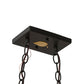 Meyda Lighting Personalized 33" 6-Light Timeless Bronze Fitzgerald Island Pendant Light With Silver Mica Shade Glass