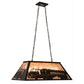 Meyda Lighting Personalized 33" 6-Light Timeless Bronze Fitzgerald Island Pendant Light With Silver Mica Shade Glass
