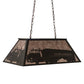 Meyda Lighting Personalized 33" 6-Light Timeless Bronze Fitzgerald Island Pendant Light With Silver Mica Shade Glass
