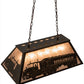 Meyda Lighting Personalized 33" 6-Light Timeless Bronze Fitzgerald Island Pendant Light With Silver Mica Shade Glass