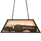 Meyda Lighting Personalized 33" 6-Light Timeless Bronze Fitzgerald Island Pendant Light With Silver Mica Shade Glass