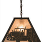 Meyda Lighting Personalized 33" 6-Light Timeless Bronze Fitzgerald Island Pendant Light With Silver Mica Shade Glass