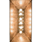 Meyda Lighting Personalized 33" 6-Light Timeless Bronze Fitzgerald Island Pendant Light With Silver Mica Shade Glass