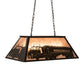 Meyda Lighting Personalized 33" 6-Light Timeless Bronze Fitzgerald Island Pendant Light With Silver Mica Shade Glass