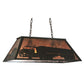 Meyda Lighting Personalized 33" 6-Light Timeless Bronze Island Pendant Light With Silver Mica Shade Glass