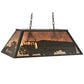 Meyda Lighting Personalized 33" 6-Light Timeless Bronze Island Pendant Light With Silver Mica Shade Glass