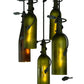 Meyda Lighting Personalized 36" 11-Light Black Thirsty Owl Cascading Pendant Light With Amber and Green Wine Bottle Shade Glass