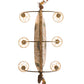 Meyda Lighting Personalized 36" 6-Light Tarnished Copper Chandelier With Brown Faux Leather Shade