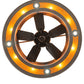 Meyda Lighting Personalized 44" 16-Light Natural Iron RBQ Chandelier With Amber Mica Shade Glass and Fan