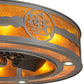 Meyda Lighting Personalized 44" 16-Light Natural Iron RBQ Chandelier With Amber Mica Shade Glass and Fan