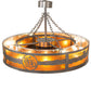 Meyda Lighting Personalized 44" 16-Light Natural Iron RBQ Chandelier With Amber Mica Shade Glass and Fan