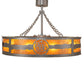 Meyda Lighting Personalized 44" 16-Light Natural Iron RBQ Chandelier With Amber Mica Shade Glass and Fan