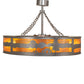 Meyda Lighting Personalized 44" 16-Light Natural Iron RBQ Chandelier With Amber Mica Shade Glass and Fan