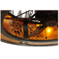 Meyda Lighting Personalized 44" 20-Light Burnished Antique Copper Black Dog Lodge Chandelier With Amber Mica Shade and Fan