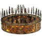 Meyda Lighting Personalized 44" 20-Light Burnished Antique Copper Black Dog Lodge Chandelier With Amber Mica Shade and Fan