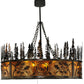Meyda Lighting Personalized 44" 20-Light Burnished Antique Copper Black Dog Lodge Chandelier With Amber Mica Shade and Fan