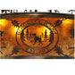 Meyda Lighting Personalized 44" 20-Light Burnished Antique Copper Black Dog Lodge Chandelier With Amber Mica Shade and Fan