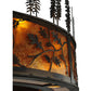Meyda Lighting Personalized 44" 20-Light Burnished Antique Copper Black Dog Lodge Chandelier With Amber Mica Shade and Fan