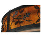 Meyda Lighting Personalized 44" 8-Light Textured Black Black Dog Lodge Chandelier With Amber Mica Shade Glass and Fan