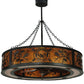 Meyda Lighting Personalized 44" 8-Light Textured Black Black Dog Lodge Chandelier With Amber Mica Shade Glass and Fan