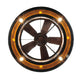 Meyda Lighting Personalized 44" 8-Light Textured Black Black Dog Lodge Chandelier With Amber Mica Shade Glass and Fan
