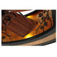 Meyda Lighting Personalized 44" 8-Light Textured Black Black Dog Lodge Chandelier With Amber Mica Shade Glass and Fan