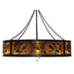 Meyda Lighting Personalized 44" 8-Light Textured Black Black Dog Lodge Chandelier With Amber Mica Shade Glass and Fan