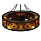 Meyda Lighting Personalized 44" 8-Light Textured Black Black Dog Lodge Chandelier With Amber Mica Shade Glass and Fan