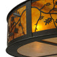 Meyda Lighting Personalized 44" 9-Light Oil Rubbed Bronze Black Dog Lodge Inverted Pendant Light With Amber Mica Shade Glass