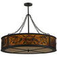 Meyda Lighting Personalized 44" 9-Light Oil Rubbed Bronze Black Dog Lodge Inverted Pendant Light With Amber Mica Shade Glass