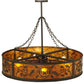 Meyda Lighting Personalized 44" 9-Light Oil Rubbed Bronze Black Dog Lodge Inverted Pendant Light With Amber Mica Shade Glass