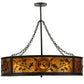 Meyda Lighting Personalized 44" 9-Light Oil Rubbed Bronze Black Dog Lodge Inverted Pendant Light With Amber Mica Shade Glass