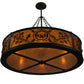 Meyda Lighting Personalized 44" 9-Light Oil Rubbed Bronze Black Dog Lodge Inverted Pendant Light With Amber Mica Shade Glass