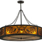 Meyda Lighting Personalized 44" 9-Light Oil Rubbed Bronze Black Dog Lodge Inverted Pendant Light With Amber Mica Shade Glass