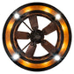 Meyda Lighting Personalized 45" 12-Light Textured Black Diversion Lake Chandelier With Amber Mica Shade Glass and Fan