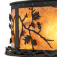 Meyda Lighting Personalized 45" 12-Light Textured Black Diversion Lake Chandelier With Amber Mica Shade Glass and Fan