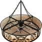 Meyda Lighting Personalized 45" 13-Light Oil Rubbed Bronze Black Dog Lodge Inverted Pendant Light With Amber Mica Shade Glass