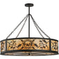 Meyda Lighting Personalized 45" 13-Light Oil Rubbed Bronze Black Dog Lodge Inverted Pendant Light With Amber Mica Shade Glass