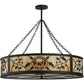 Meyda Lighting Personalized 45" 13-Light Oil Rubbed Bronze Black Dog Lodge Inverted Pendant Light With Amber Mica Shade Glass