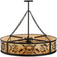 Meyda Lighting Personalized 45" 13-Light Oil Rubbed Bronze Black Dog Lodge Inverted Pendant Light With Amber Mica Shade Glass