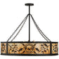 Meyda Lighting Personalized 45" 13-Light Oil Rubbed Bronze Black Dog Lodge Inverted Pendant Light With Amber Mica Shade Glass
